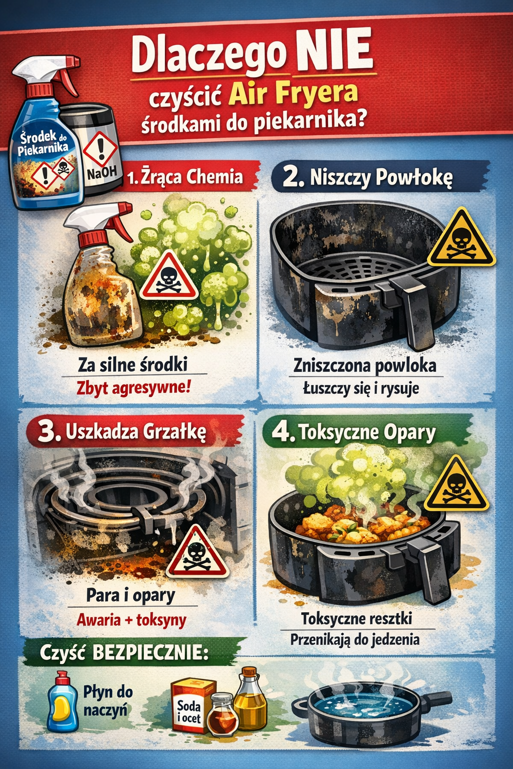 Jak wyczyścić Air Fryera krok po kroku? Prosty sposób na tłuszcz i przypalenia