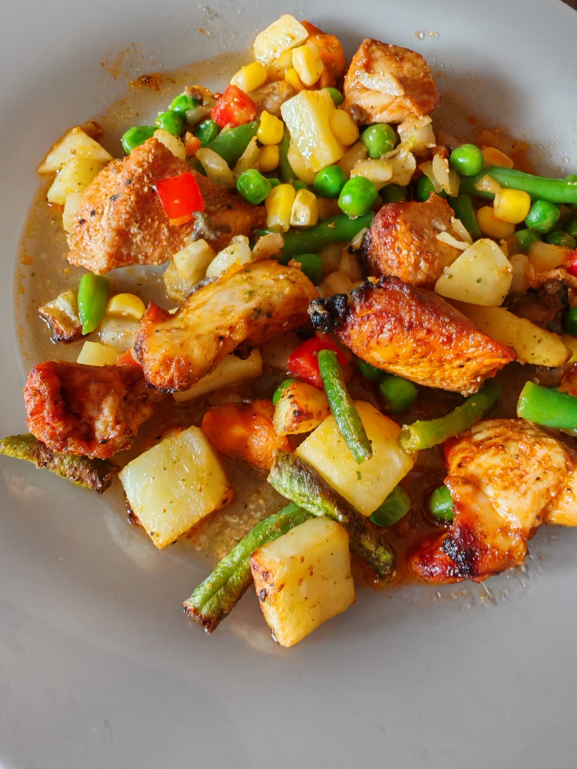 Pierś z kurczaka z mrożonymi warzywami